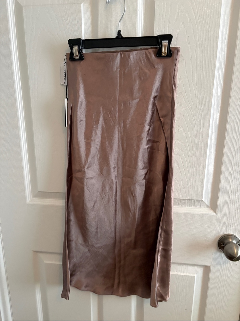 Babaton Satin Midi Slip Skirt